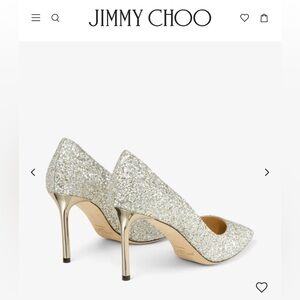 Champagne Coarse Glitter Fabric Pointy Toe Pumps size 40 (10us)